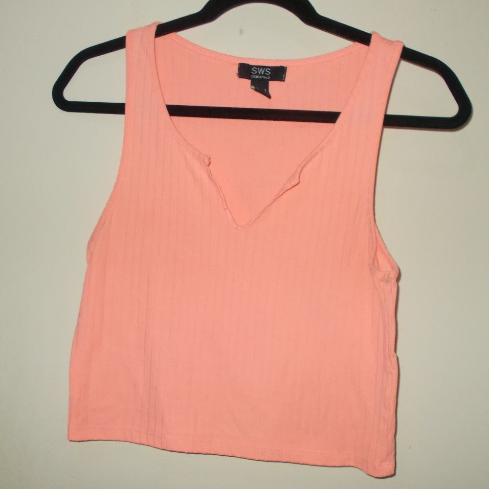 SWS Essentials Cropped Tank Top Pink Size Small